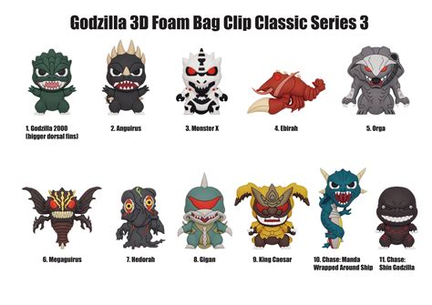 Godzilla 3d Foam Bag Clip Blind Bag Series 3