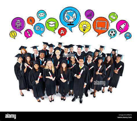 Group Of Happy Students Graduating Stock Photo Alamy