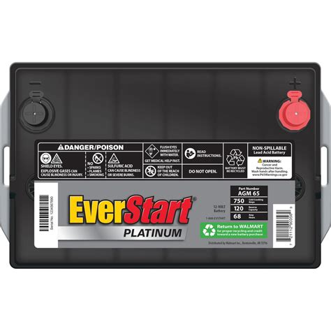 Everstart Platinum Agm Battery Group Size 65 12 Volt 750 Cca