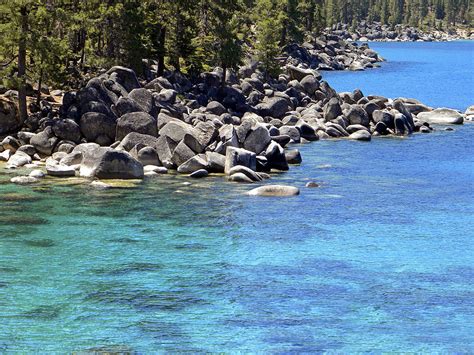 Pines Boulders And Crystal Waters Of Lake Tahoe Photograph By Frank