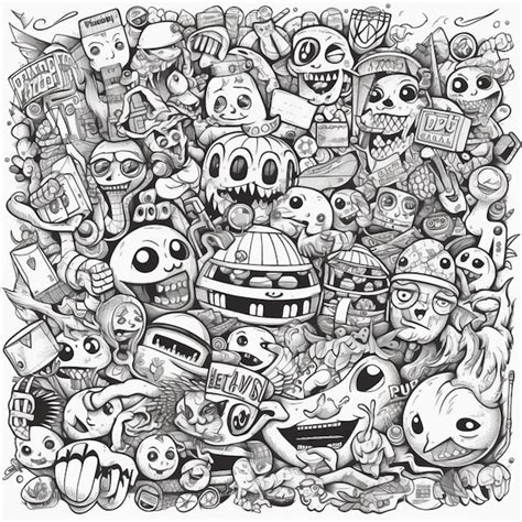 Premium Ai Image A Drawing Of A Bunch Of Cartoon Characters In A Pile