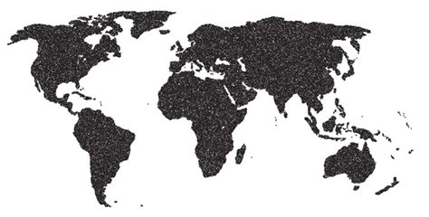 Kontury Mapę świata Czarny Biały — Grafika Wektorowa © Robertosch 2045063
