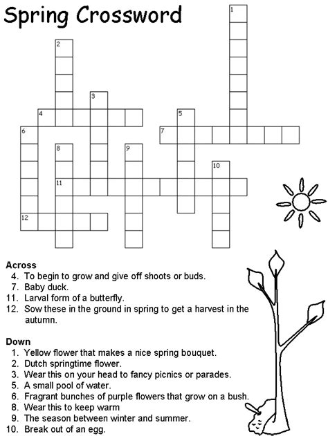 Spring Crossword Puzzle Printable Customize And Print