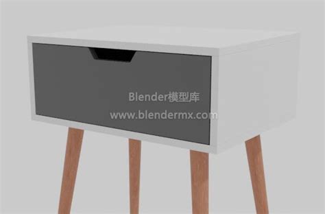 Blender高脚床头抽屉柜子3d模型素材资源下载 Blender模型库