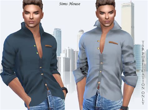 The Sims Resource Silk Mens Shirt