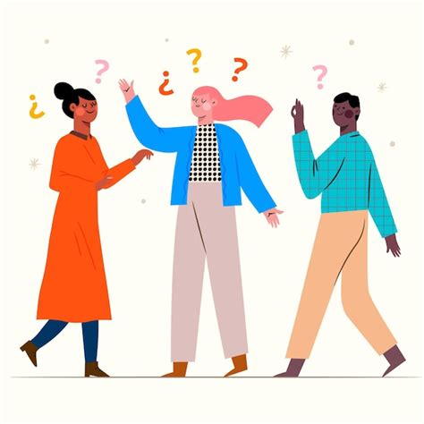 Free Vector Hand Drawn People Asking Questions Illustration