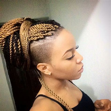 one side shaved hairstyles braided mohawk hairstyles kinky twists hairstyles braids with