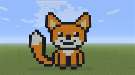 Minecraft Pixel Art Baby Fox Youtube