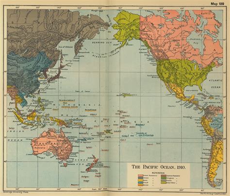 Mapa De El Océano Pacífico En 1910