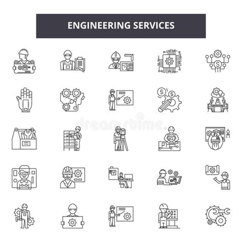 Service Engineer Line Icon Concept Service Engineer Vector Linear