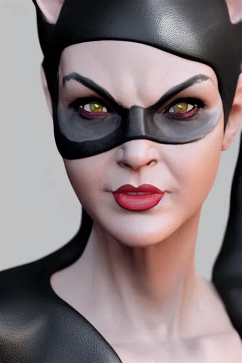 3d Render Of Catwoman Headshot Photorealistic Stable Diffusion