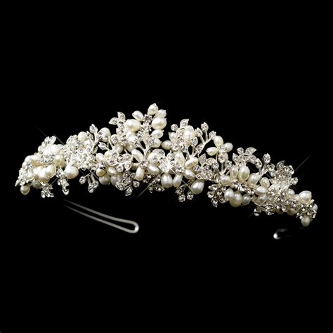 Elegant Pearl And Rhinestone Wedding Tiaras Elegant Bridal Hair Accessories