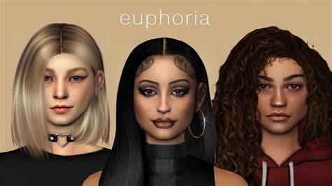 The Sims 4 ¦ Cas Euphoria Cast Rue Jules Maddy Cassie Kat And