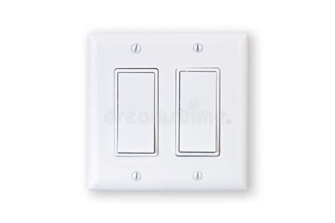 Double Light Switch Stock Image Image Of White Single 17592535