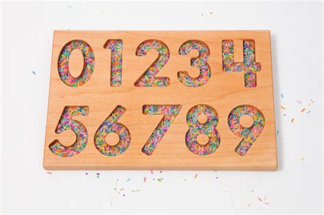 Wooden Number Puzzle 0 9 Etsy