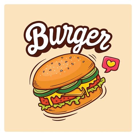Premium Vector Hand Drawn Big Burger Doodle Illustration