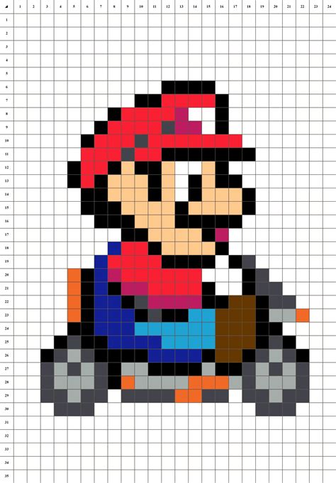 Pixel art par tête à modeler. Mario Kart - Pixel Art