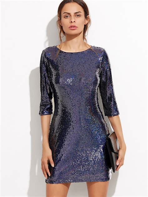 Iridescent Sequin Bodycon Dress Shein Sheinside