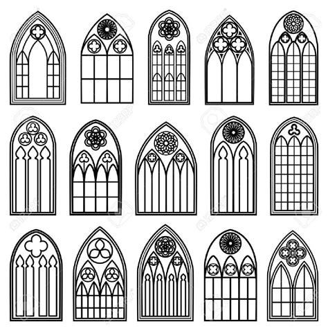 Gothic Window Silhouettes Stock Vector 35609794 Gothic Windows