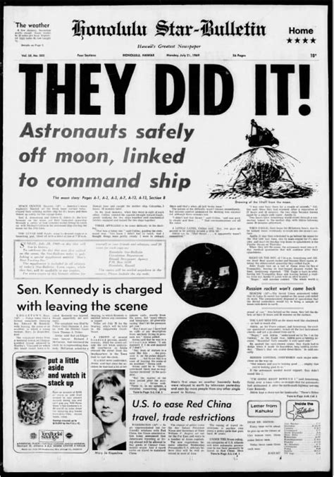Vintage 1969 Apollo Moon Landing Newspaper Slishbychiesakuranejp