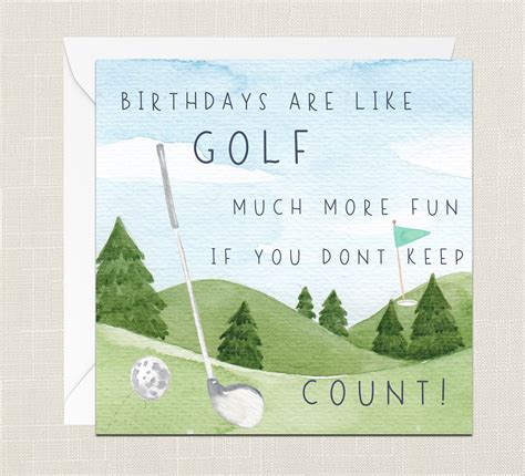 Golf Joke Birthday Greetings Card With Envelope Birthday Etsy