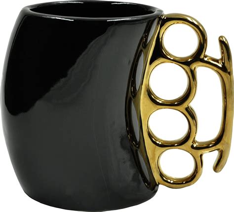 Caliber Gourmet Brass Knuckles Shaped Handle Ceramic Coffee