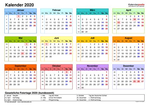Kalender 2020 Zum Ausdrucken Als Pdf 19 Vorlagen Kostenlos