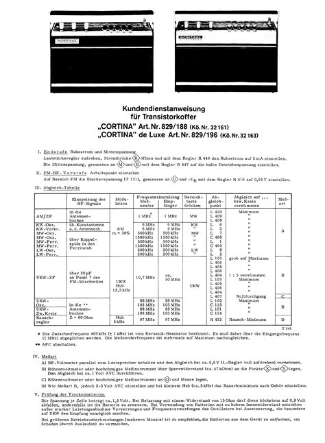 Koerting Transistorkoffer Cortina De Luxe Sm Service Manual Download