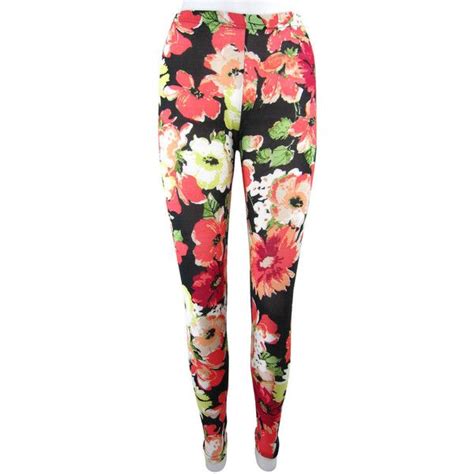 bold floral print footless leggings designed leggings goth 20 liked on polyvore featuring