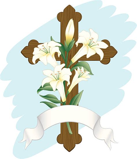 Cross With Lilies Clipart