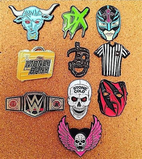 Wwe 10 Pin Badges Enamel Pin Hasbro Wrestling The Rock Etsy