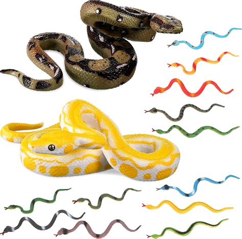 Buy Zhanmai 14 Pcs Realistic Fake Snakes Toy Rubber Snake Figure