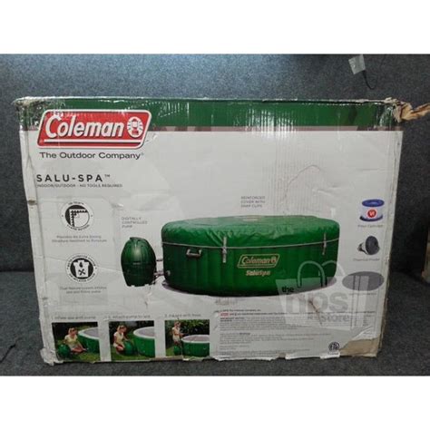 Coleman 90363e Saluspa Inflatable 6 Person Hot Tub Green With Cover
