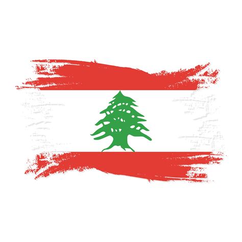 Lebanon Flag With Watercolor Brush Style Design Vector Illustration