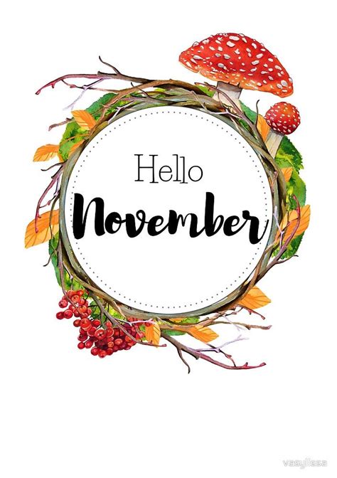 Hello November Monthly Cover For Planners Bullet Journals By