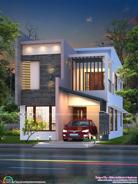 Sq Ft Feet Small Ultra Modern Double Storied House Kerala Home