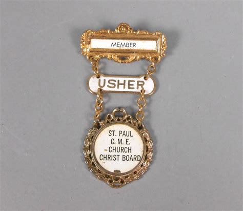 Vintage Usher Badge St Paul Cme Church Christ Board Etsy