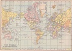 World map digital 1930s Printable pastel color image by workbox, $3.00 ...