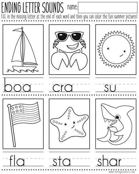 Ending Sounds Worksheets A Fun And Educational Resource For Kids