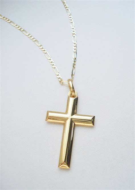 Gold Cross Necklace High Quality Italy Real 10k Gold Cross Etsy Singapore