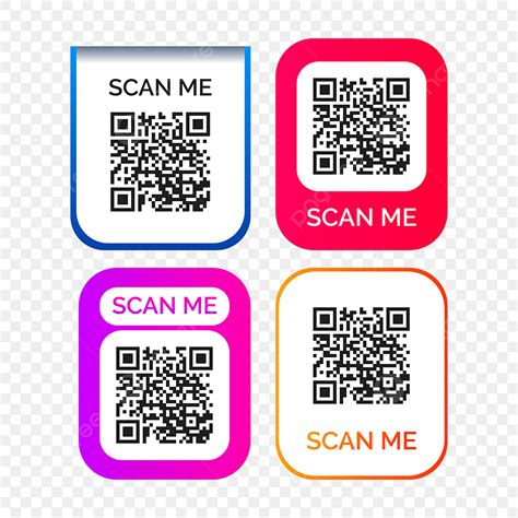 Scan Qr Codes Vector Design Images Scan Me Qr Code Label Design Creative Colorful Effects Png