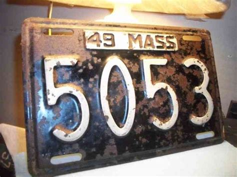Vintage 1949 Massachusetts License Plate 4 Digit Rare