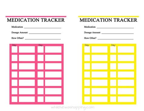 Free Printable Medication Tracker Tracking Chart Medicine Daily