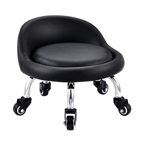 Lanstics Low Roller Seat Stools On Wheels Chair Leather Cushion Roller