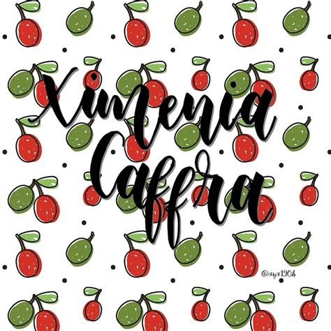 X For Ximenia Caffra Art Fruit Pattern Handlettering Digital