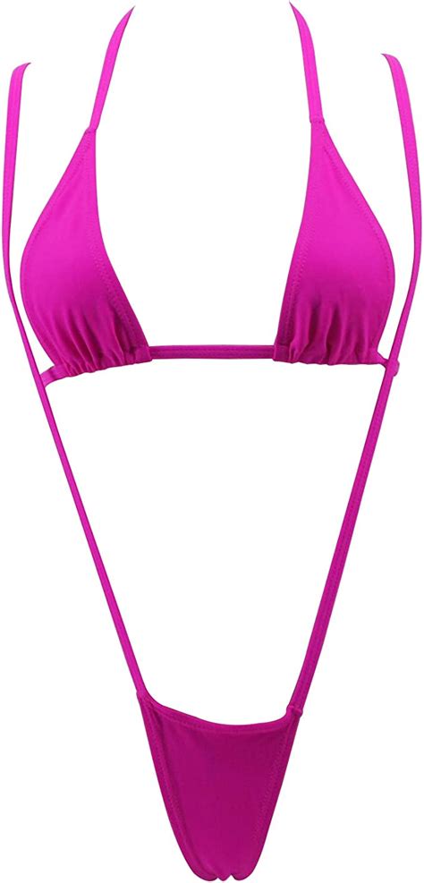 sherrylo slingshot bikini sexy suspender g string micro sling bikinis fushcia amazon ca