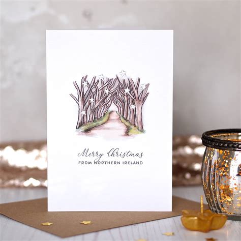Dark Hedges Northern Ireland Merry Christmas Card By Arbee