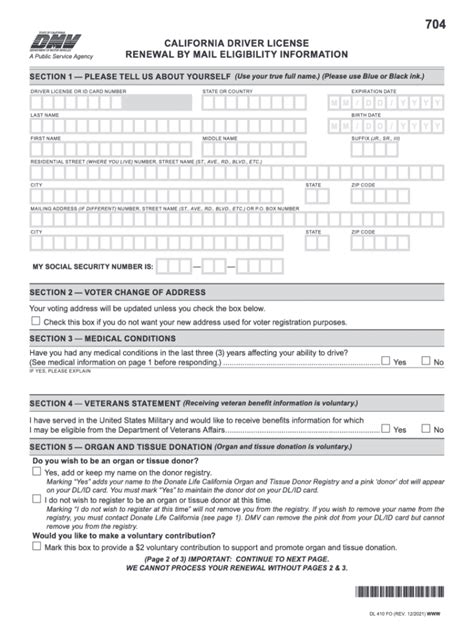 Dmv California License Renewal Form Fill Out And Sign Printable Pdf