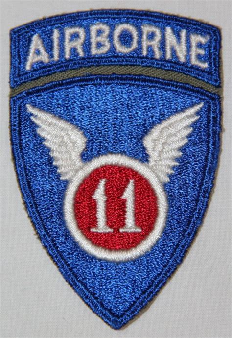 G065 Wwii 11th Airborne Division Patch With Attached Tab B And B Militaria