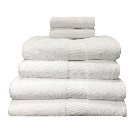 100 Egyptian Cotton Set Of 6 Towels White